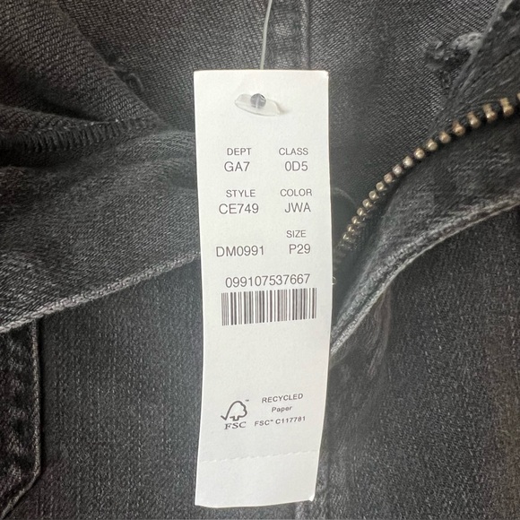 J. CREW '96 Denim Trouser Wide Leg Sailor Jeans Black High Waist Size 29P Petite - Picture 13 of 15